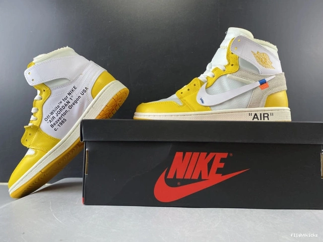 White AQ0818-149 Yellow-Cone Jordan Off-White Air Dark 1 NRG x Powder 0728